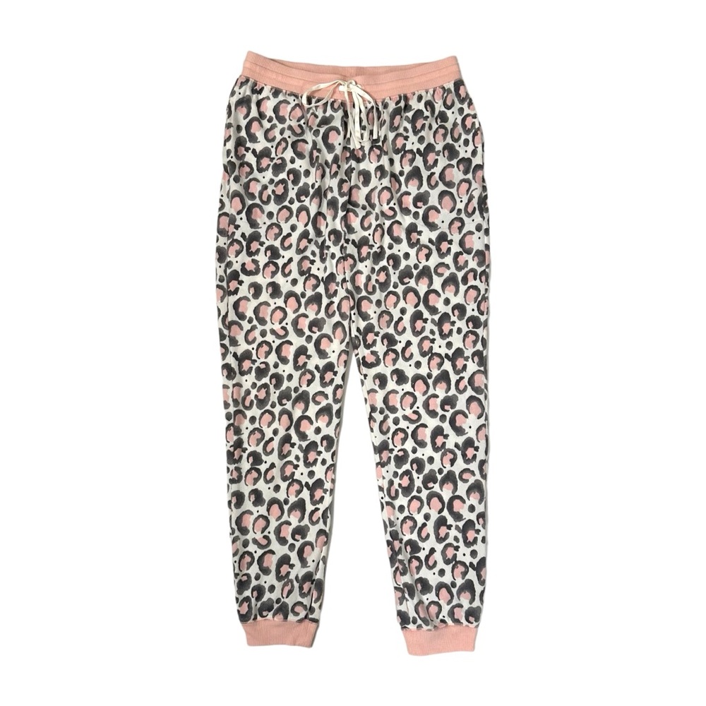 Kensie Pink Leopard Jogger Pants